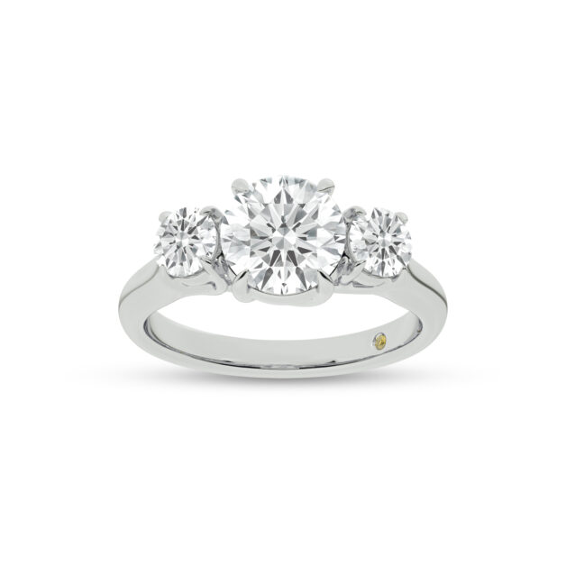 Quintessential Three Stone Round Lab Grown Diamond Engagement Ring
