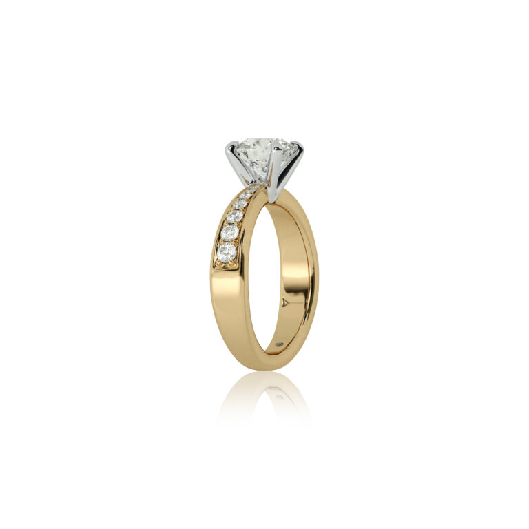 Rome Classic Pavé Set Lab Diamond Engagement Ring