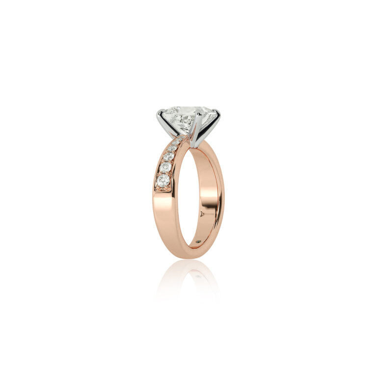Rome Classic Pavé Set Lab Diamond Engagement Ring
