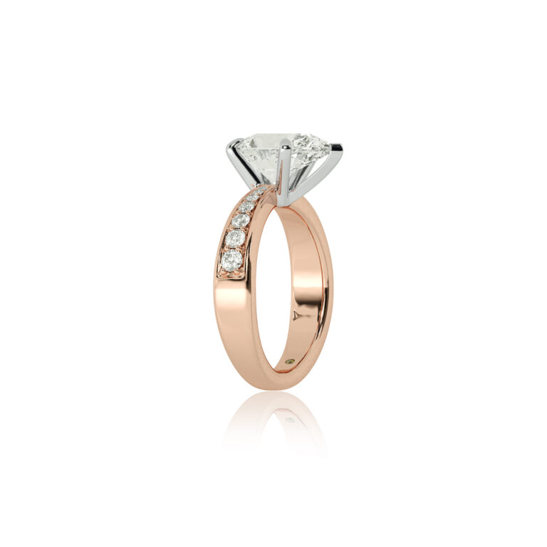 Rome Classic Pavé Set Lab Diamond Engagement Ring