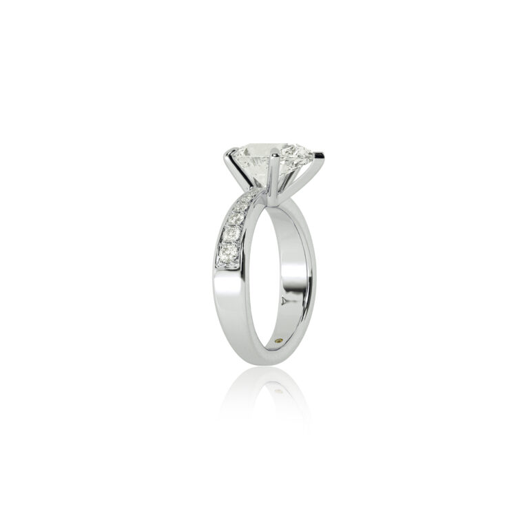 Rome Classic Pavé Set Lab Diamond Engagement Ring