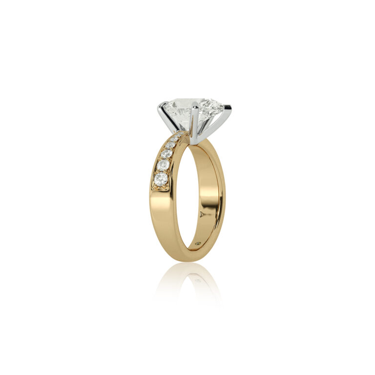 Rome Classic Pavé Set Lab Diamond Engagement Ring