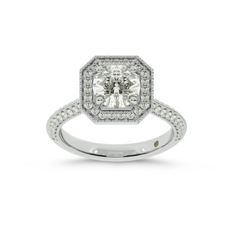 Shyne Octagonal Halo Lab Diamond Engagement Ring