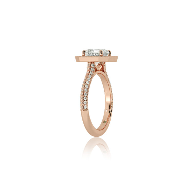 Shyne Octagonal Halo Lab Diamond Engagement Ring