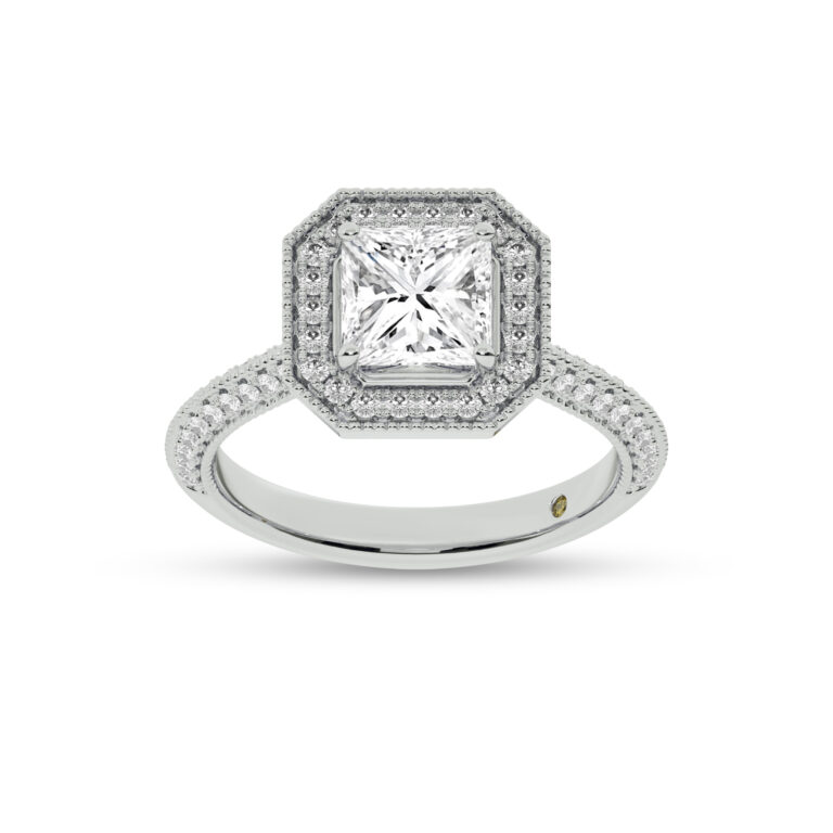 Shyne Octagonal Halo Lab Diamond Engagement Ring