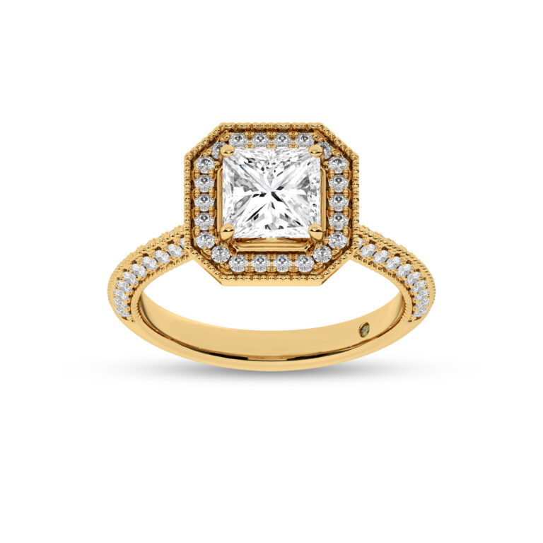 Shyne Octagonal Halo Lab Diamond Engagement Ring