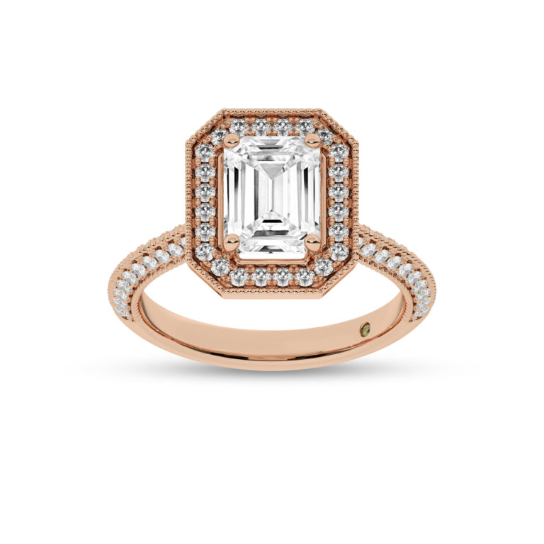 Shyne Octagonal Halo Lab Diamond Engagement Ring