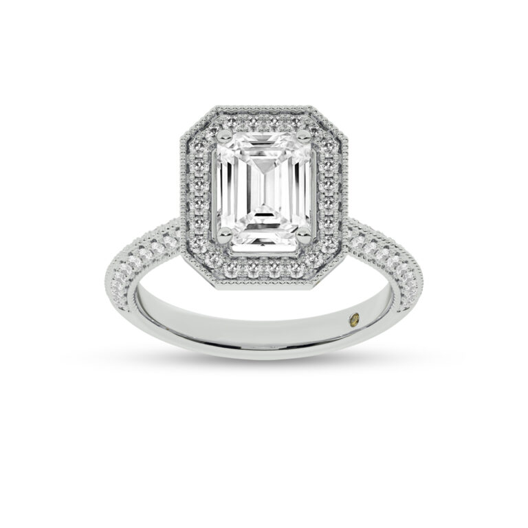 Shyne Octagonal Halo Lab Diamond Engagement Ring