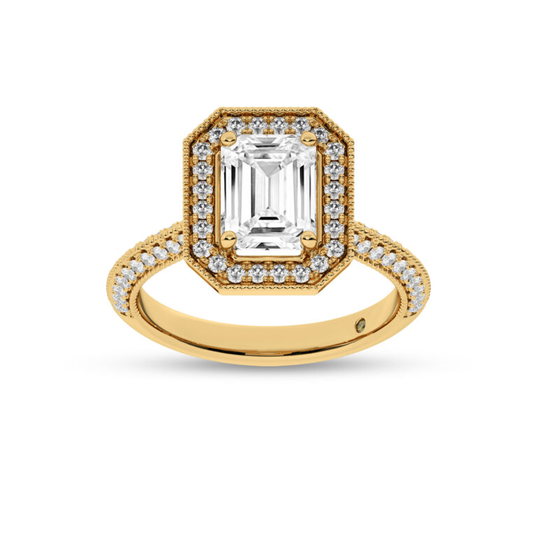 Shyne Octagonal Halo Lab Diamond Engagement Ring