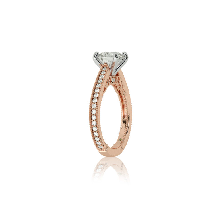 Oslo Vintage Inspired Hidden Accent Lab Diamond Engagement Ring