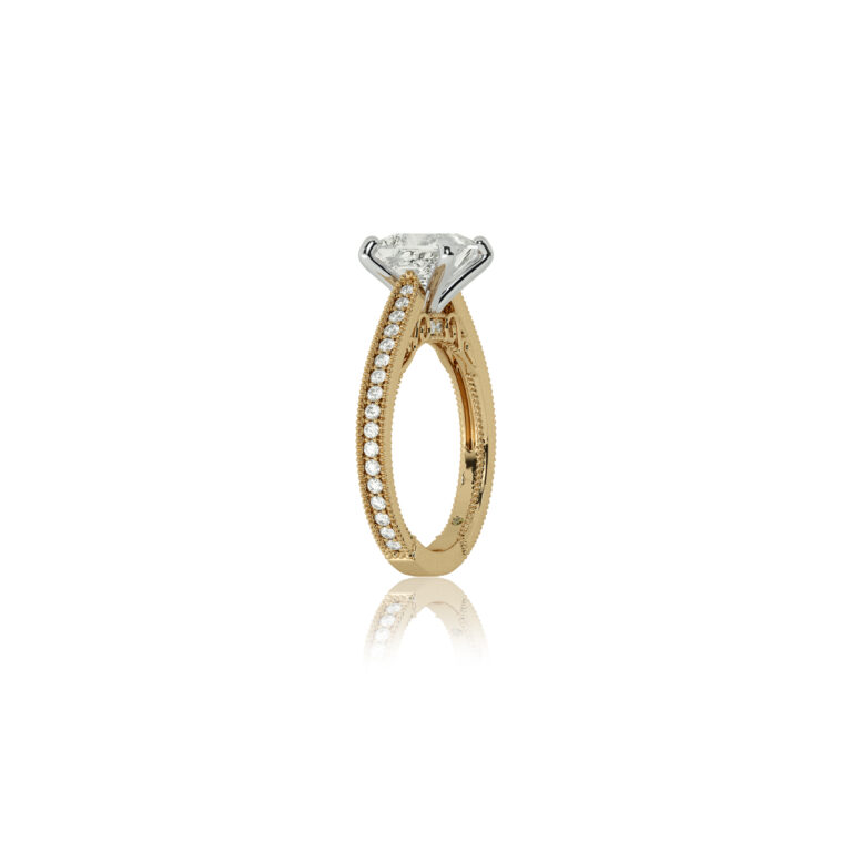 Oslo Vintage Inspired Hidden Accent Lab Diamond Engagement Ring