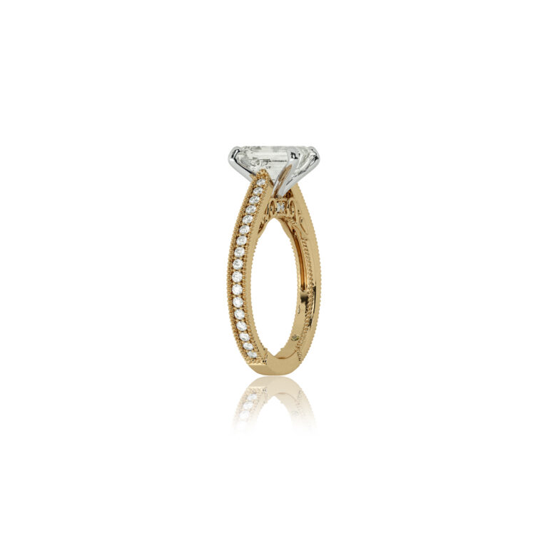 Oslo Vintage Inspired Hidden Accent Lab Diamond Engagement Ring