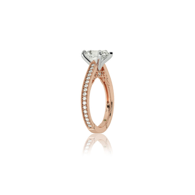 Oslo Vintage Inspired Hidden Accent Lab Diamond Engagement Ring