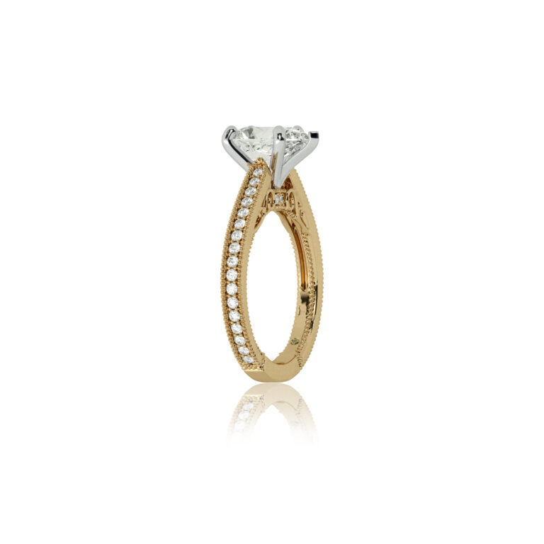 Oslo Vintage Inspired Hidden Accent Lab Diamond Engagement Ring