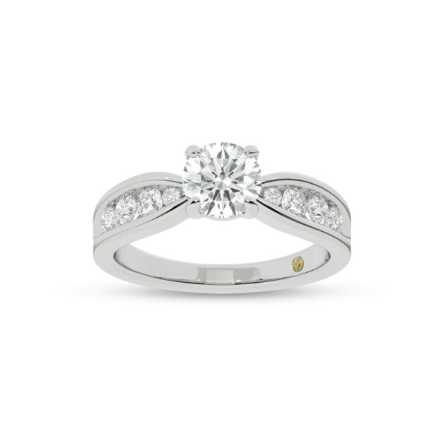 Verve Channel Set Bow Tied Shaped Round Lab Diamond Engagement Ring