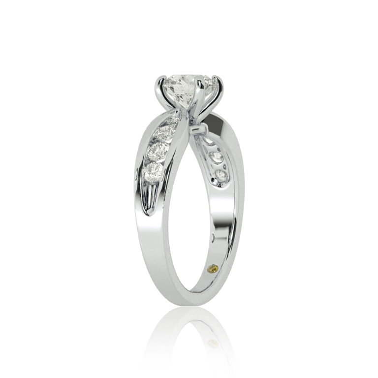 Verve Channel Set Bow Tied Shaped Lab Diamond Engagement Ring
