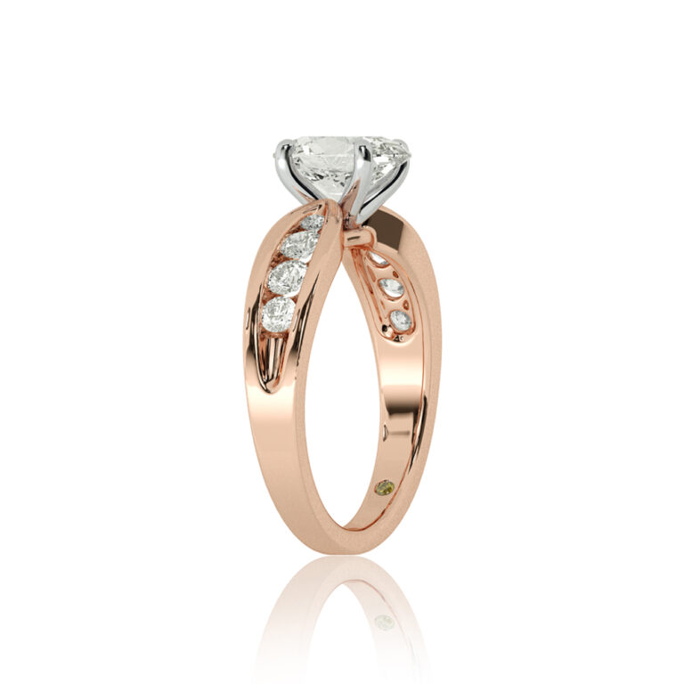 Verve Channel Set Bow Tied Shaped Lab Diamond Engagement Ring