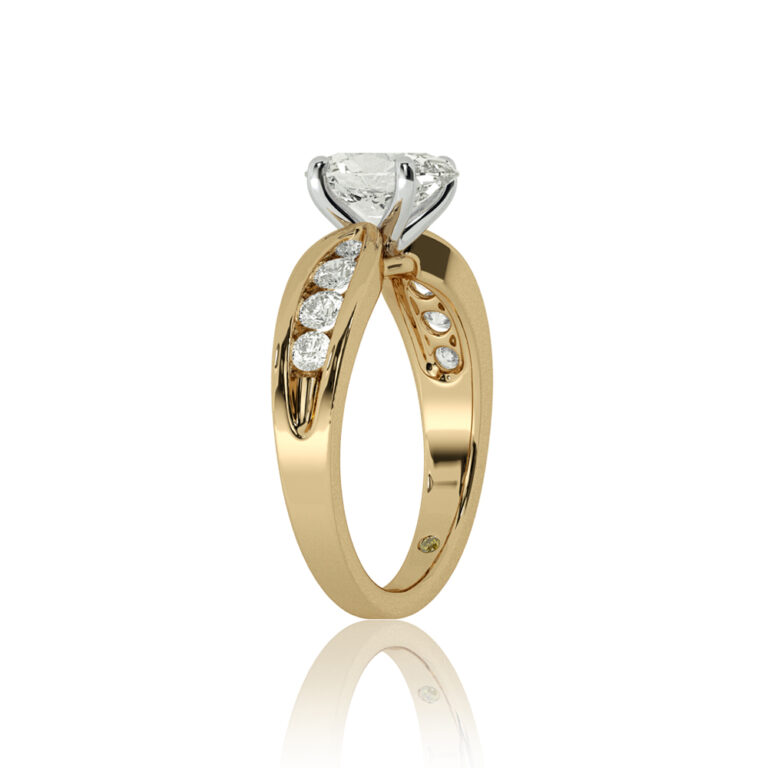 Verve Channel Set Bow Tied Shaped Lab Diamond Engagement Ring