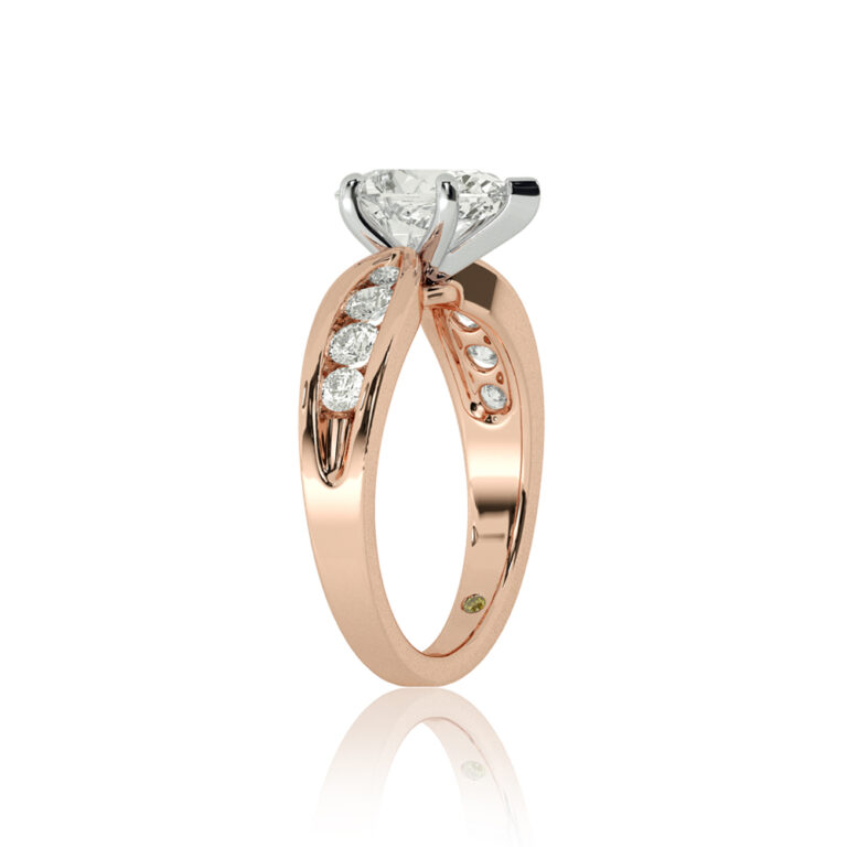 Verve Channel Set Bow Tied Shaped Lab Diamond Engagement Ring