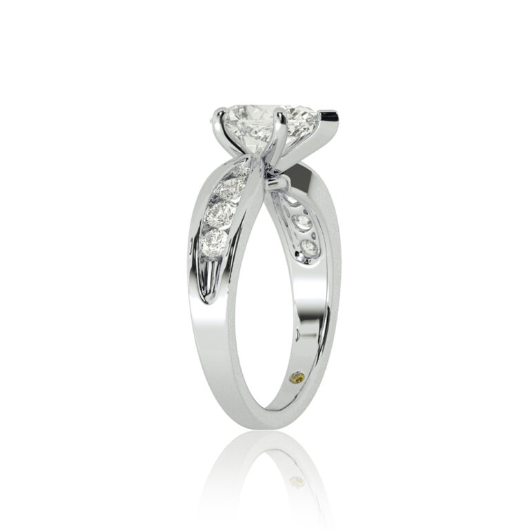 Verve Channel Set Bow Tied Shaped Lab Diamond Engagement Ring