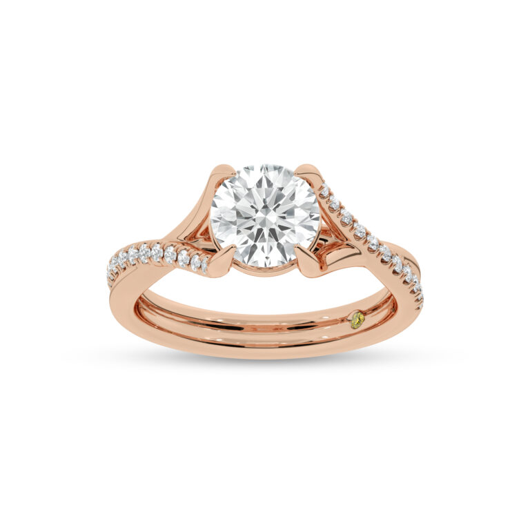 Lumen Twisted Pavé Shank Lab Grown Diamond Engagement Ring