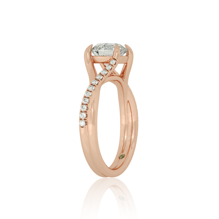 Lumen Twisted Pavé Shank Lab Grown Diamond Engagement Ring