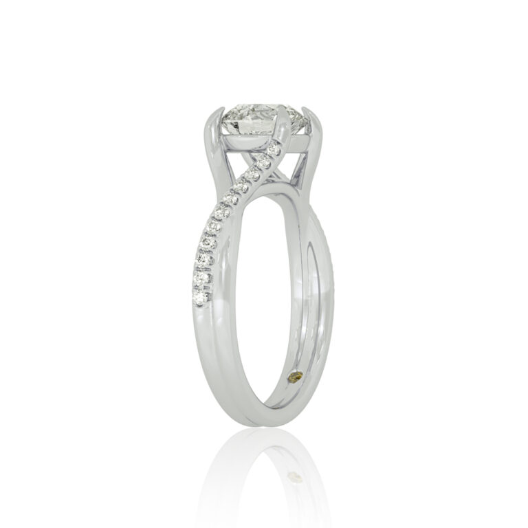 Lumen Twisted Pavé Shank Lab Grown Diamond Engagement Ring