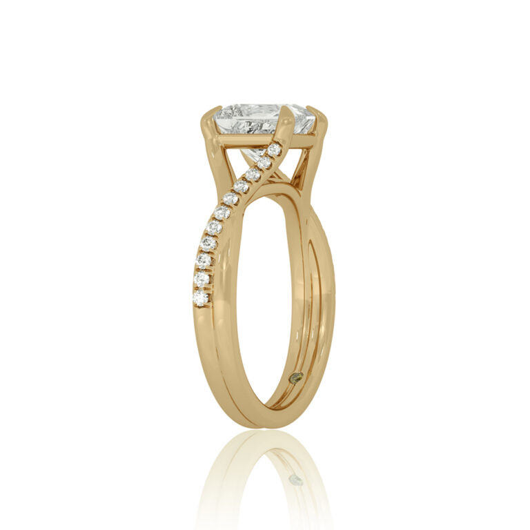 Lumen Twisted Pavé Shank Lab Grown Diamond Engagement Ring