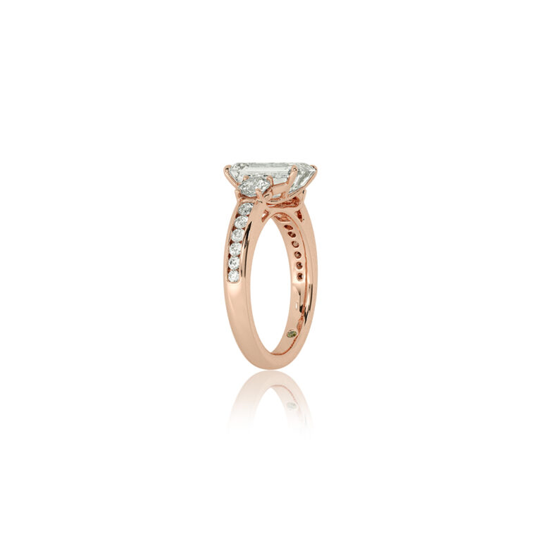 Aura Channel Set Half Coverage Three Stone Lab Diamond Engagement Ring