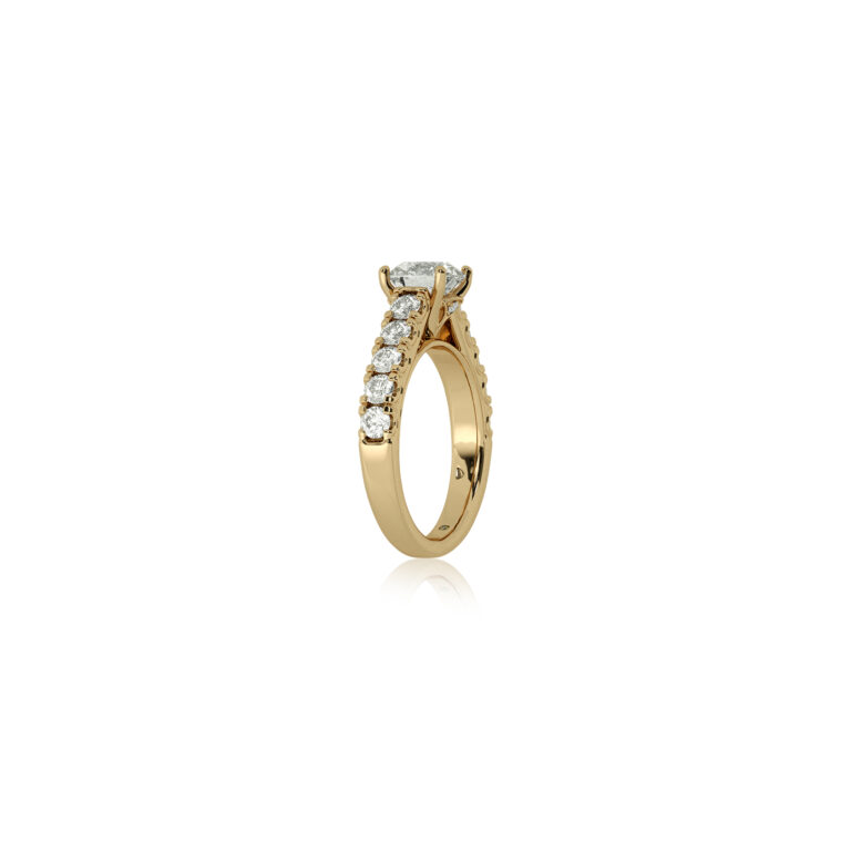 Reno Pavé Set Lab Grown Cathedral Diamond Engagement Ring