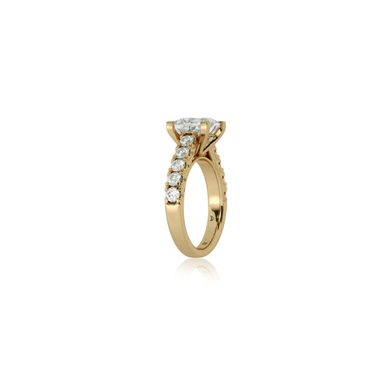 Reno Pavé Set Lab Grown Cathedral Diamond Engagement Ring