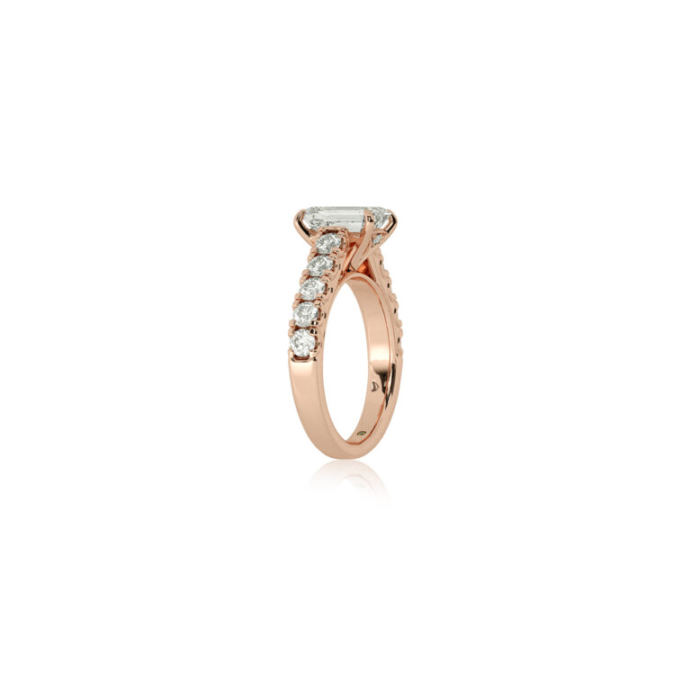 Reno Pavé Set Lab Grown Cathedral Diamond Engagement Ring