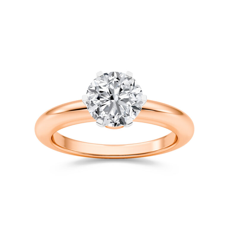 Ember Bloom Two Toned Lab Created Solitaire Diamond Ring