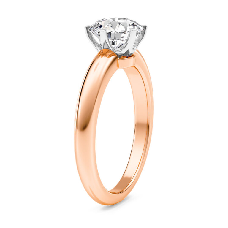 Ember Bloom Two Toned Lab Created Solitaire Diamond Ring