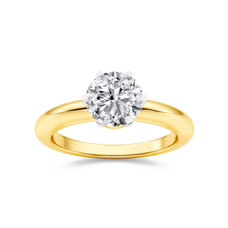 Ember Bloom Two Toned Lab Created Solitaire Diamond Ring