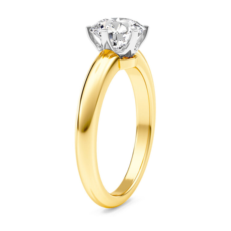 Ember Bloom Two Toned Lab Created Solitaire Diamond Ring