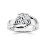 Two Tone Swirl Lab Grown Diamond Solitaire Ring_1