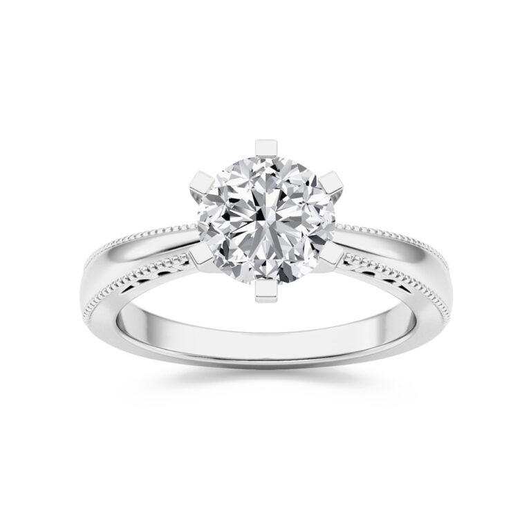 Art Deco Inspired Lab Grown Diamond Solitaire Ring