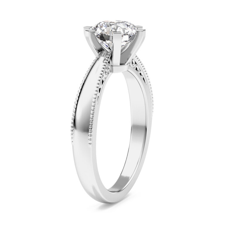 Art Deco Inspired Lab Grown Diamond Solitaire Ring