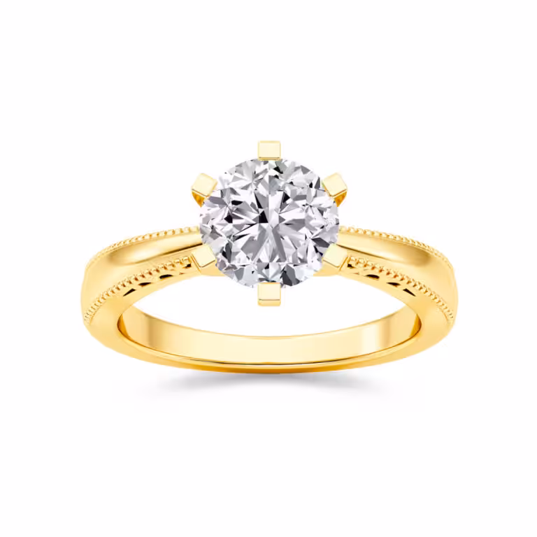 Art Deco Inspired Lab Grown Diamond Solitaire Ring