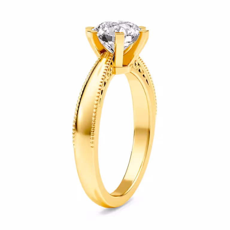 Art Deco Inspired Lab Grown Diamond Solitaire Ring