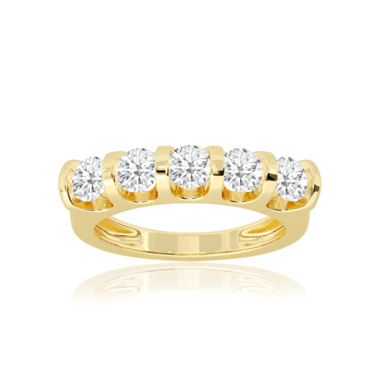 Bali Bar Set Lab Grown Five Stone Diamond Ring