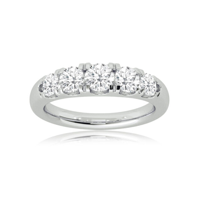 Graduating Micro Prong Set Lab Grown Five Stone Diamond Band (2  ct. tw.) 18K - White Gold_1,Graduating Micro Prong Set Lab Grown Five Stone Diamond Band (2  ct. tw.) 18K - White Gold_2,Graduating Micro Prong Set Lab Grown Five Stone Diamond Band (2  ct. tw.) 18K - White Gold_3,Graduating Micro Prong Set Lab Grown Five Stone Diamond Band (2  ct. tw.) 18K - White Gold_4,