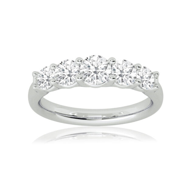 Graduating Scallop Set Lab Grown Five Stone Diamond Anniversary Band (2  ct. tw.) 18K - White Gold_1,Graduating Scallop Set Lab Grown Five Stone Diamond Anniversary Band (2  ct. tw.) 18K - White Gold_2,Graduating Scallop Set Lab Grown Five Stone Diamond Anniversary Band (2  ct. tw.) 18K - White Gold_3,Graduating Scallop Set Lab Grown Five Stone Diamond Anniversary Band (2  ct. tw.) 18K - White Gold_4,