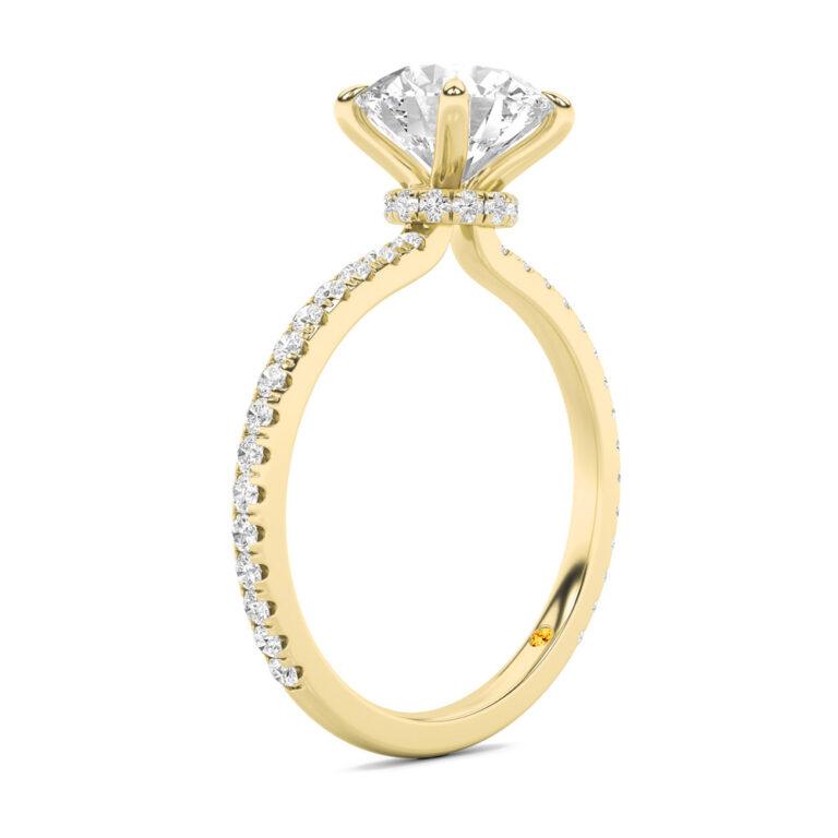 Florence Hidden Halo Pavé Accent Lab Grown Diamond Engagement Ring