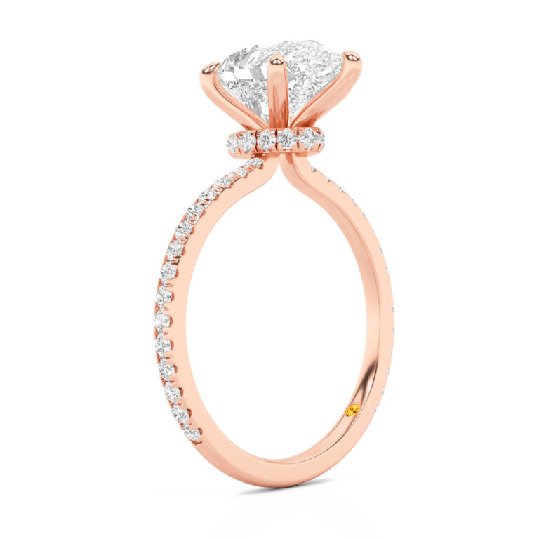 Florence Hidden Halo Pavé Accent Lab Grown Diamond Engagement Ring