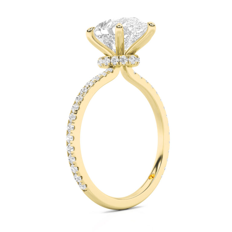 Florence Hidden Halo Pavé Accent Lab Grown Diamond Engagement Ring