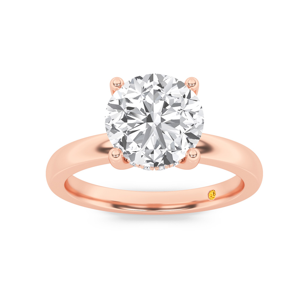 Secret Sparkle Hidden Halo Round Lab Grown Diamond Engagement Ring | 18K Rose Gold 3 3/5 CT. TW.