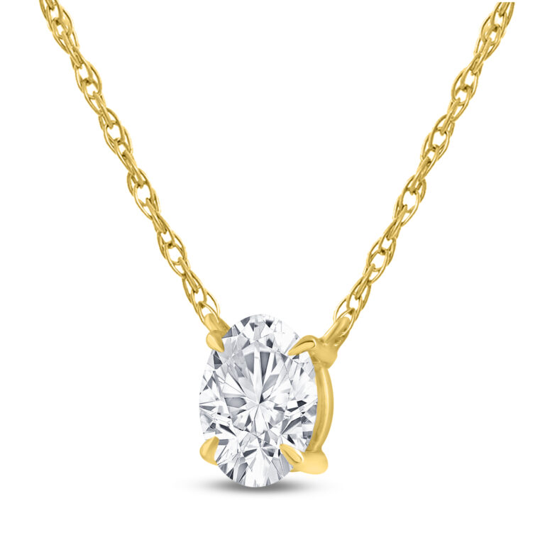 Floating Lab Diamond Solitaire Necklace with Sterling Silver chain