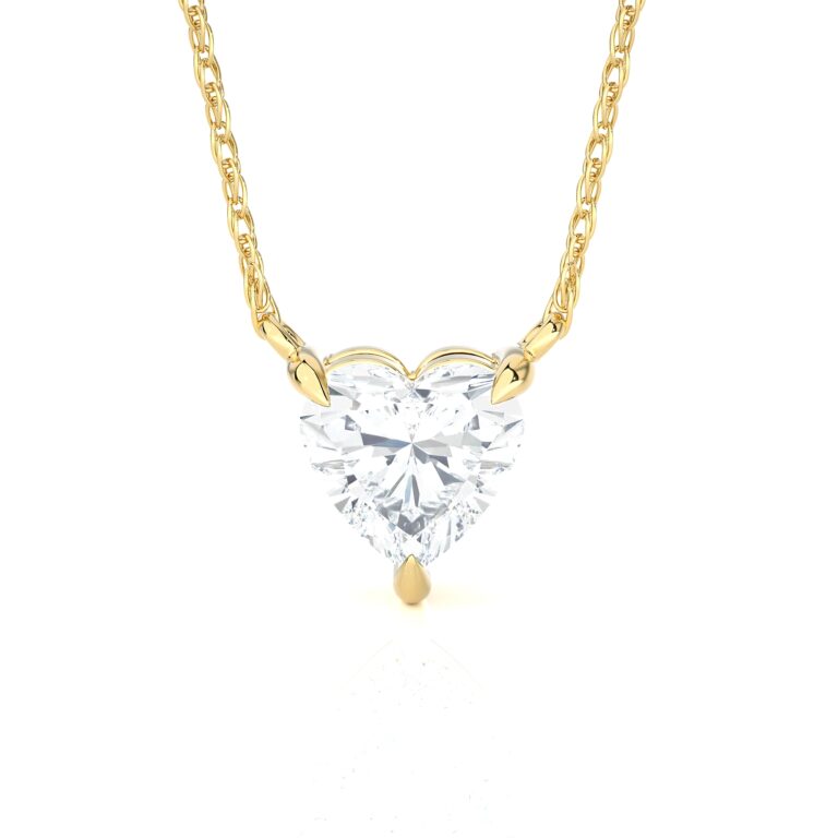 Floating Lab Diamond Solitaire Necklace with Sterling Silver chain